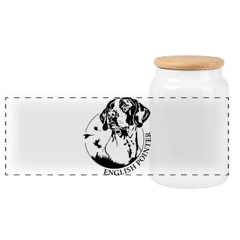 Chiens de portrait pointeurs anglais Chiens de chasse Chiens de chasse - Boîte à biscuits avec couvercle en bois - blanc - Devant