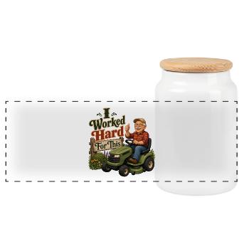 J’ai travaillé dur pour ça - Boîte à biscuits avec couvercle en bois - blanc - Devant