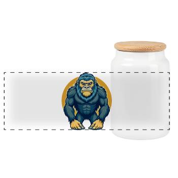 RCPETA06033 - Boîte à biscuits avec couvercle en bois - blanc - Devant