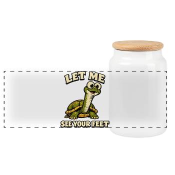Conception du Pied de Tortue - Boîte à biscuits avec couvercle en bois - blanc - Devant