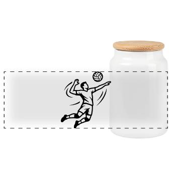 Joueuse de volley-ball Équipe de volley-ball papillon - Boîte à biscuits avec couvercle en bois - blanc - Devant