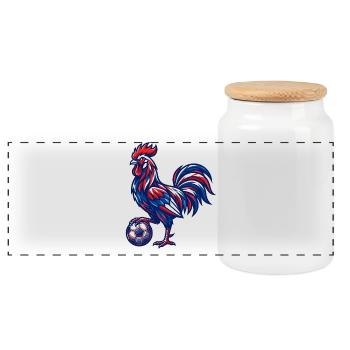 Design sportif tricolore pour hommes et enfants - Boîte à biscuits avec couvercle en bois - blanc - Devant