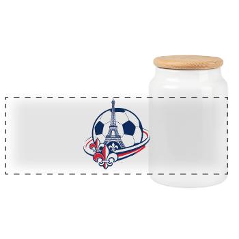 Cercle Tricolore Fans de football France - Boîte à biscuits avec couvercle en bois - blanc - Devant