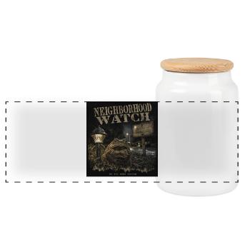 Neighborhood Watch Kröte Horror Vintage LO-FI  - Panorama Keksdose mit Holzdeckel - Weiß - Vorne