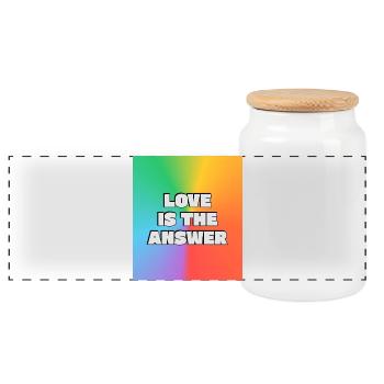 L’amour est la réponse arc-en-ciel - Boîte à biscuits avec couvercle en bois - blanc - Devant