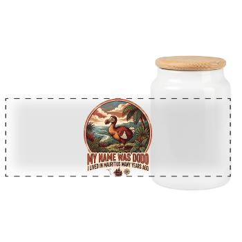 Dodo, oiseau éteint de Maurice - Boîte à biscuits avec couvercle en bois - blanc - Devant