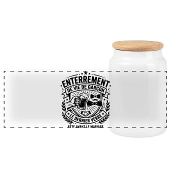 evg - Boîte à biscuits avec couvercle en bois - blanc - Devant