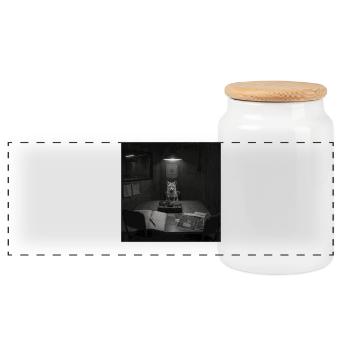 Fox Interrogation Mystère Vintage Crime Animal Vintage - Boîte à biscuits avec couvercle en bois - blanc - Devant