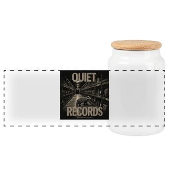 Quiet Records Badger Mystery Vintage Animal Crime - Boîte à biscuits avec couvercle en bois - blanc - Devant