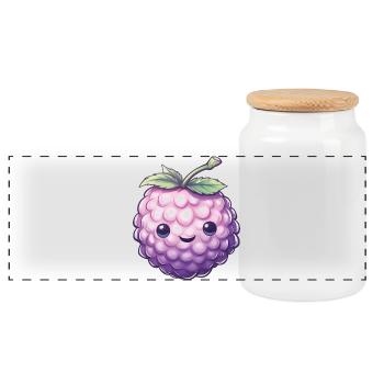 Motif de mûres Baies Costume de Carnaval - Boîte à biscuits avec couvercle en bois - blanc - Devant