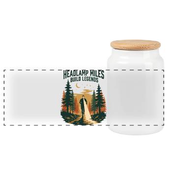 Trail Running - Miles avec lampe frontale Build Legends - Boîte à biscuits avec couvercle en bois - blanc - Devant