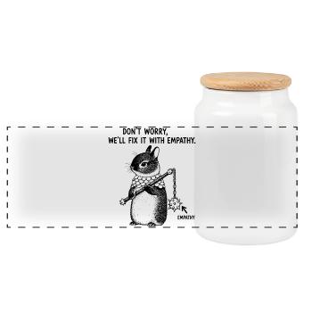 Corporate Humor | Sarcastic office meme - Panoramic Cookie Jar with Wooden Lid - white - Front