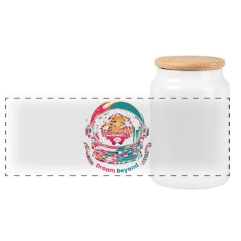Cosmic Dreamer - Boîte à biscuits avec couvercle en bois - blanc - Devant