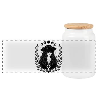 La Lisère  - Boîte à biscuits avec couvercle en bois - blanc - Devant