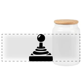 Joueur cadeau joystick - Boîte à biscuits avec couvercle en bois - blanc - Devant