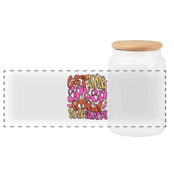 Psychedelic Soul Vibes - Panoramic Cookie Jar with Wooden Lid - white - Front