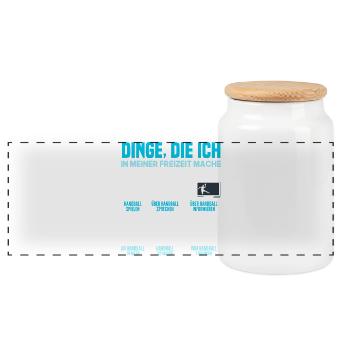 Handball Handballer Handball Trainer Fan Geschenk - Panorama Keksdose mit Holzdeckel - Weiß - Vorne