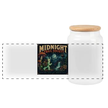 Bigfoot Spruch Geschenk für Outdoor-Fans Halloween - Panorama Keksdose mit Holzdeckel - Weiß - Vorne