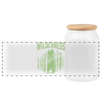 Wandern – Outdoor-Abenteuer – Wildnis - Panorama Keksdose mit Holzdeckel - Weiß - Vorne