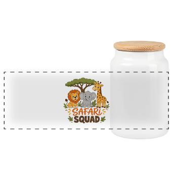 Safari Team - Abenteuer T-Shirt - Panorama Keksdose mit Holzdeckel - Weiß - Vorne