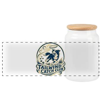 TAILWIND CATCH CLUB Dog - Panoramic Cookie Jar with Wooden Lid - white - Front