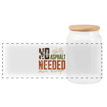 No Asphalt Needed Escape - Panoramic Cookie Jar with Wooden Lid - white - Front