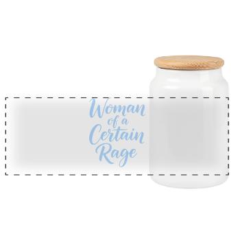 Woman of a Certain Rage Shirt for Strong Women - Panoramic Cookie Jar with Wooden Lid - white - Front
