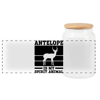 Dicton humoristique des esprits antilopes et animaux - Boîte à biscuits avec couvercle en bois - blanc - Devant