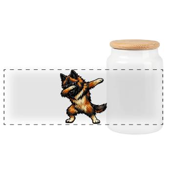 Dabber Tervueren dans le style de la bande dessinée - Boîte à biscuits avec couvercle en bois - blanc - Devant