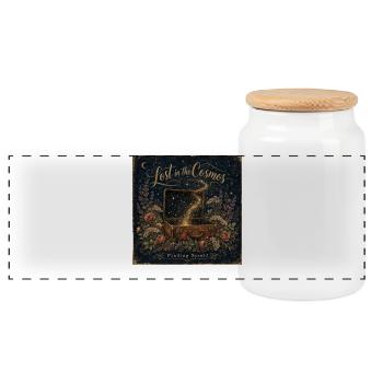 Poster vintage Lost in the Cosmos Ciel étoilé - Boîte à biscuits avec couvercle en bois - blanc - Devant