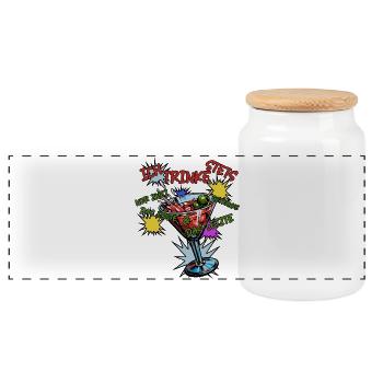 Cocktail PopArt: Nur zwei Getränke - Panorama Keksdose mit Holzdeckel - Weiß - Vorne
