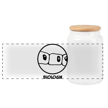 Biologist - Panoramic Cookie Jar with Wooden Lid - white - Front