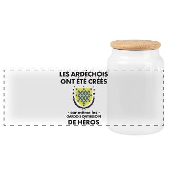 Les Ardechois Ont Ete Crees Car Meme Les Gardoi... - Boîte à biscuits avec couvercle en bois - blanc - Devant