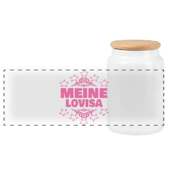 Ehefrau Lovisa - Panorama Keksdose mit Holzdeckel - Weiß - Vorne