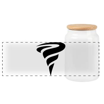tornado - Panoramic Cookie Jar with Wooden Lid - white - Front