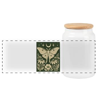 Papillon Mystique, Fleurs de Lune, Nature Vintage - Boîte à biscuits avec couvercle en bois - blanc - Devant