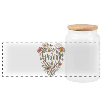 T-shirt fier en forme de cœur floral LGBTQ Pride vintage - Boîte à biscuits avec couvercle en bois - blanc - Devant