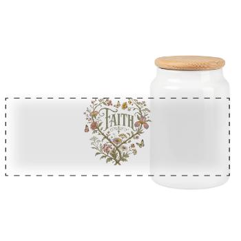 Faith Floral Heart Hoodie Vintage Cottagecore - Boîte à biscuits avec couvercle en bois - blanc - Devant