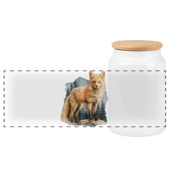 Fuchs Vintage - Panorama Keksdose mit Holzdeckel - Weiß - Vorne