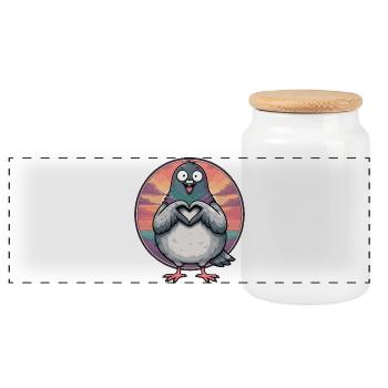 Pigeon amateur de pigeons sport, cœur de pigeon voyageur - Boîte à biscuits avec couvercle en bois - blanc - Devant