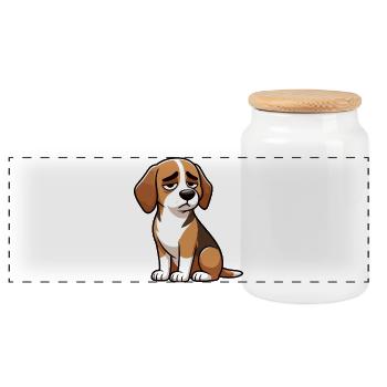 Beagle Beaglebesitzer Beaglehalter beaglehund - Panorama Keksdose mit Holzdeckel - Weiß - Vorne