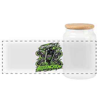 Offizielle Boxencrew Inline Speedskating - Panorama Keksdose mit Holzdeckel - Weiß - Vorne