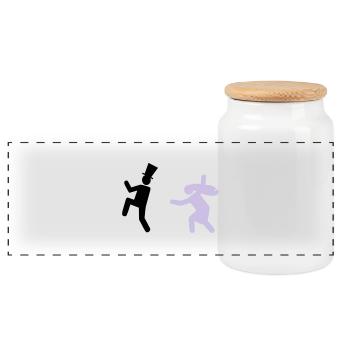 Running Groom - Boîte à biscuits avec couvercle en bois - blanc - Devant