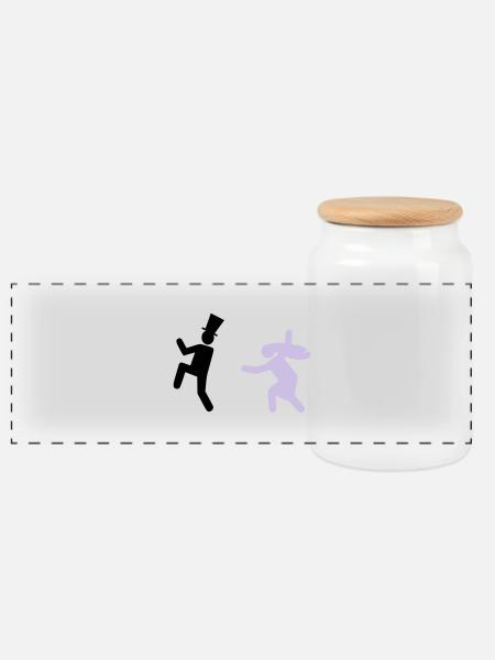 Running Groom - Panorama Keksdose mit Holzdeckel - Weiß