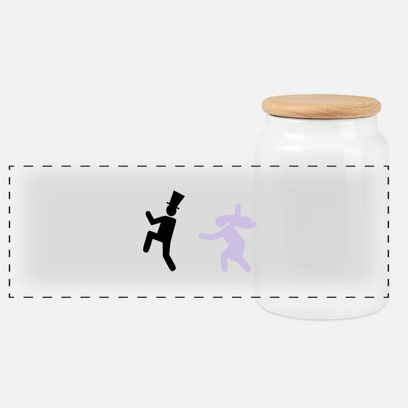 Running Groom - Panorama Keksdose mit Holzdeckel - Weiß