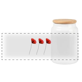 coquelicot - Boîte à biscuits avec couvercle en bois - blanc - Devant