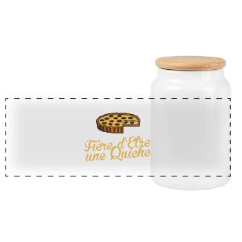 Lorraine Fiere d'être une quiche - Boîte à biscuits avec couvercle en bois - blanc - Devant