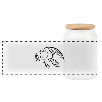 carp4 - Panorama Keksdose mit Holzdeckel - Weiß - Vorne