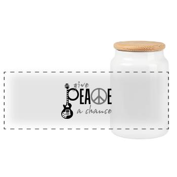 give_ peace_a_chance - Panorama Keksdose mit Holzdeckel - Weiß - Vorne