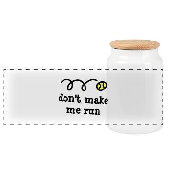 Don't make me run! - Boîte à biscuits avec couvercle en bois - blanc - Devant